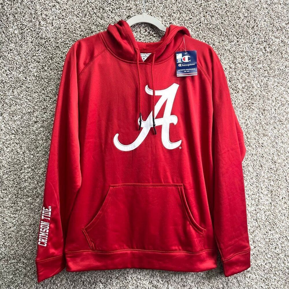 Champion Hoodie Men’s Medium Crimson Red Alabama Roll Tide Football Pullover NWT